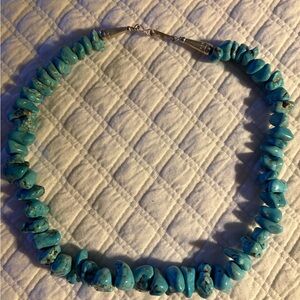 Vintage heavy chunky turquoise necklace